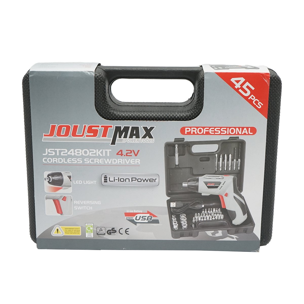 Masina de gaurit si insurubat electrica cu acumulator 4.2V 1300 mAh cu 45 accesorii Joustmax